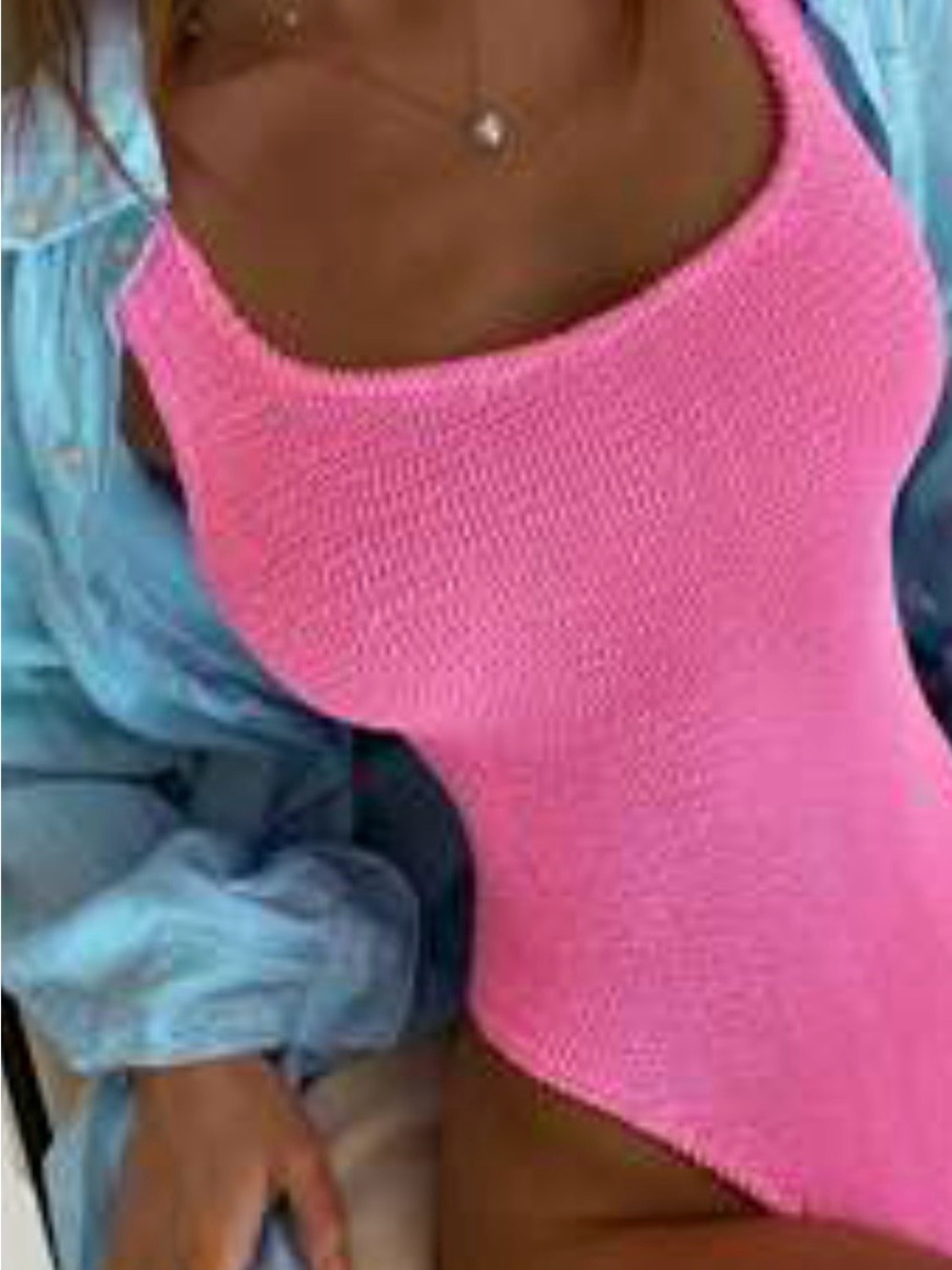🤍New! Ruched One Piece Neon Pink Swimsuit